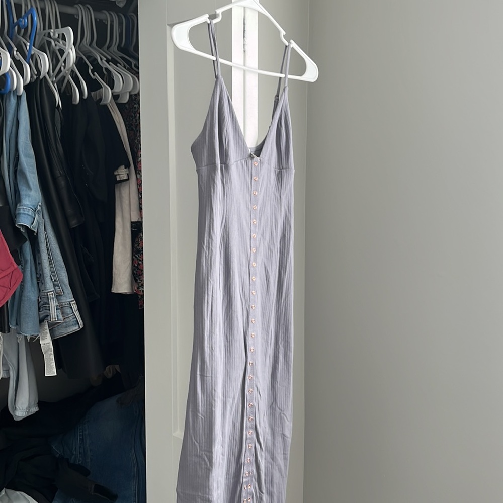 Free People Grayish Purple Ribbed Midi Dress, NWOT - Picture 2 of 6